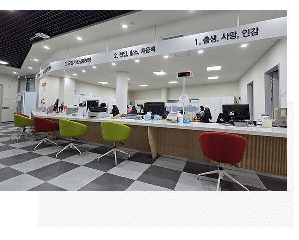 민원실(동 행정복지센터 2층)