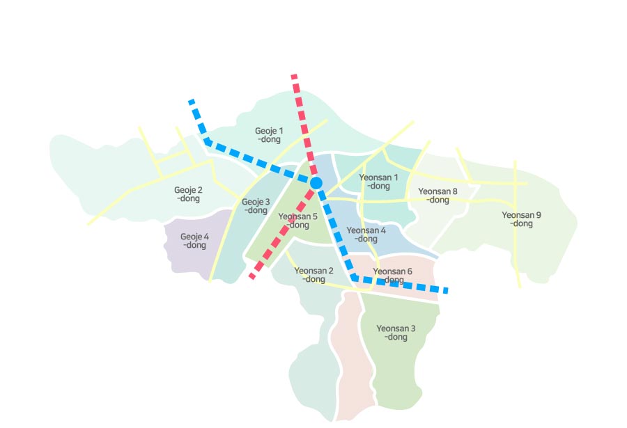 Names and jurisdictions of administrative operation “dong” and the number of dong office chiefs