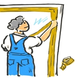 창문에 안깨지게 테이프 붙이는 사진